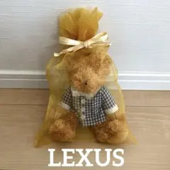 レクサス　茶　くまさんぬいぐるみ　チェックシャツ　白い蝶ネクタイ　LEXUSのサムネイル