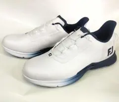 新品フットジョイFJ PROSLBOAプロエスエルスパイクレスWH×BL25.5