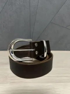 Broe&Co.ブロー＆コー ソリッドブラスバックルレザーベルト 茶 34/90 