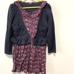 フリル付き長袖ワンピース 110㎝☆未使用品☆お値下げ
