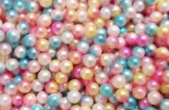 デコパーツ6ｍｍ穴無しパールコットンキャンディーカラーセットレジンスライムすくい