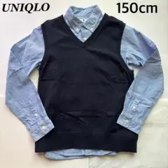 UNIQLO 150cm Vネックベストとシャツセット