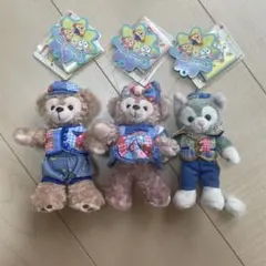東京ディズニーシー ダッフィー フレンズ ぬいぐるみバッジ 4点セット
