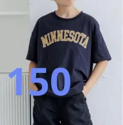 新品　Minnesotaロゴ　重ね着風ロゴTシャツ　濃紺　綿100% 150のサムネイル
