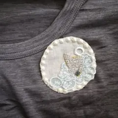 ハンドメイド★ミナペルホネンタンバリンレポブローチビーズ