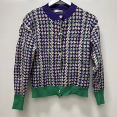 QUANCHUN チェック柄カーディガン