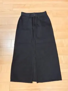 UNIQLO デニムスカート ロング　ブラック