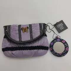 アナスイミラー付きポーチパープル ANNA SUI