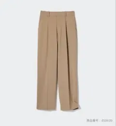 《UNIQLO》タックワイドパンツ　ベージュ　M