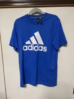 adidas 青 Tシャツ ロゴ入り