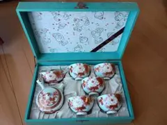 九谷焼　煎茶器セット/金縁金彩 牡丹 小ぶり 煎茶道具