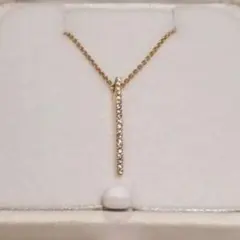 スタージュエリーK10 50cm 0.06ctダイヤバーネックレス☆アガット 
