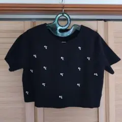 センスオブプレイス HEYUMM ハートネック ビジュー セーター