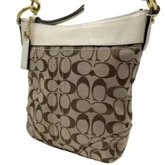 COACH/コーチ シグネチャー キャンバス レザー ショルダーバッグ 斜め掛け