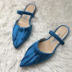 極美品　ネブローニ　38 ミュールサンダル　CREPE MULE ブルー系のサムネイル