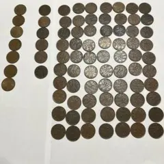 大日本 桐一銭青銅貨 カラス一銭黄銅貨多数まとめ売り80枚ほど