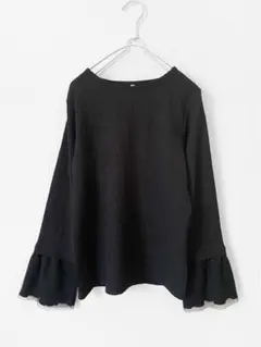しまむら フレア袖長袖カットソー ブラック M 美品