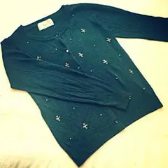 ビジュー付きニットカーディガン【Pageboy】