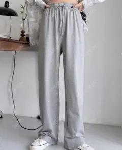 グレー スウェットパンツ ウエストゴム