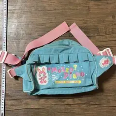 メゾピアノ　ベリエ　ウエストポーチ（ヒップバッグ）水色　mezzo piano