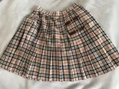 チェックスカート 茶色