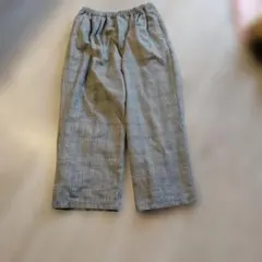 チェック柄 ゴムウエスト ワイドパンツ　SM2