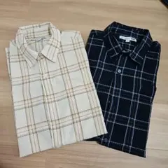 ユニクロ☆JWアンダーソン☆チェック柄 半袖シャツ 2枚セット　大きいサイズ