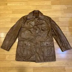 70sビンテージ！本革レザージャケットコート！44