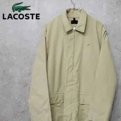古着 ラコステ 金具ロゴ スプリング ナイロンジャケット ベージュ L 90s