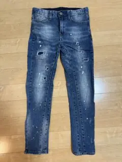 アダムスジャグラー　ダメージデニムパンツ ペンキ加工 Mのサムネイル
