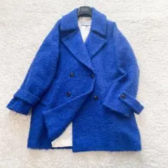 MAXMARA マレーラ ふわふわ ボアジャケットコート ロイヤルブルー