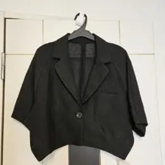 【新品未使用】ハーフスリーブ　カラミ半袖ジャケット　ブラックのサムネイル