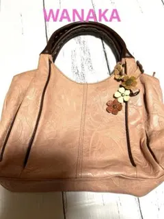 WANAKA 花柄エンボス加工 ピンクトートバッグ　日本製