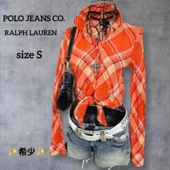 POLO JEANS ラルフローレン フロントタイ 長袖シャツ クロップド丈のサムネイル