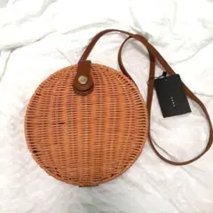 ZARA ザラ　ラウンド型かごバッグ　サークルかごバッグ