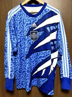 adidas スペイン代表 長袖シャツ 青　SIZE 2XL 美品