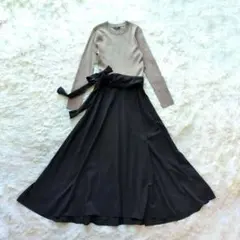 美品✨️allureville アルアバイルドッキングニットフレアワンピース