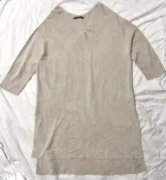 【美品】Liesse ニットロングワンピース サイドスリット ベージュ F