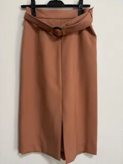 【N.】オレンジ タイトスカート ベルト付き　Mサイズ