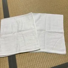 白いフェイスタオル2枚 内1枚今治タオル