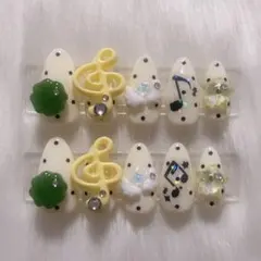 現品　ネイルチップ　平成女児　ウィッシュコア　音符　クローバー