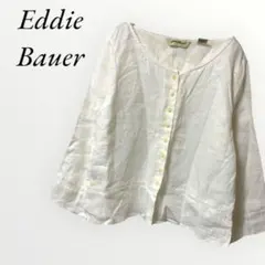 エディーバウアー リネン100% ブラウス ホワイト 【M】 ふんわり 春夏