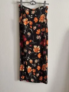 フラワープリント ロングスカート　巻きスカート