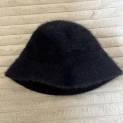 ブラック　ファー バケットハット