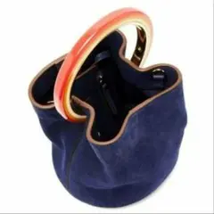 【新品未使用】マルニ(MARNI)　パニエバケットバッグ　ネイビー