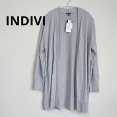 【新品 タグ付き】INDIVI インディヴィ グレー 長袖 カーディガン