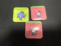 31コラボ　缶バッチ　キティちゃん　マイメロ　タキシードサム