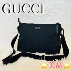 GUCCI グッチ GGキャンバスショルダーバッグ ブラック 斜め掛けレディース