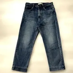 ♣️デニムL :綿100インディゴ: 股下63㌢ワイド:pole pole 古着