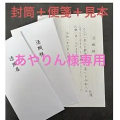 【あやりん様専用】見本付き退職届 退職願 封筒 便箋 書き方　長形3号